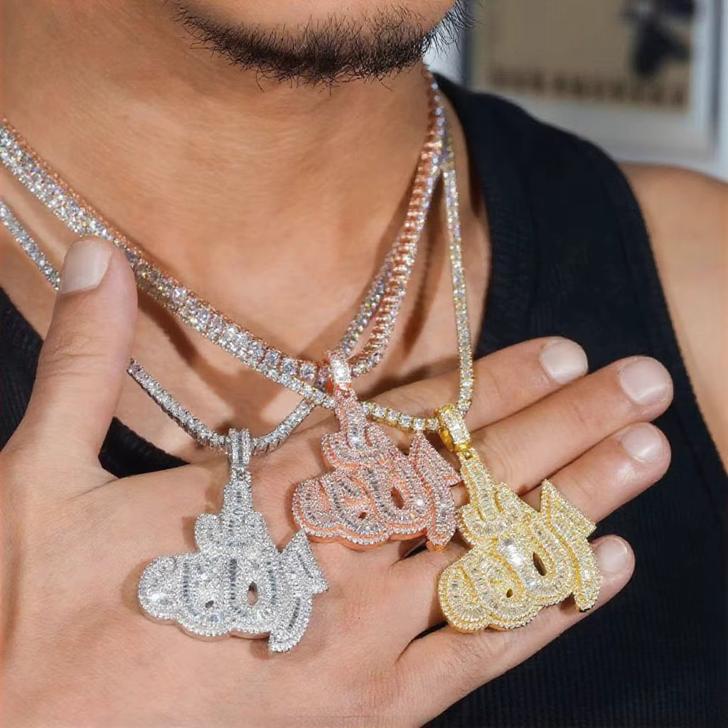 S925 Silver Moissanite Hip Hop Pendant Durable and Stylish Necklaces Collection