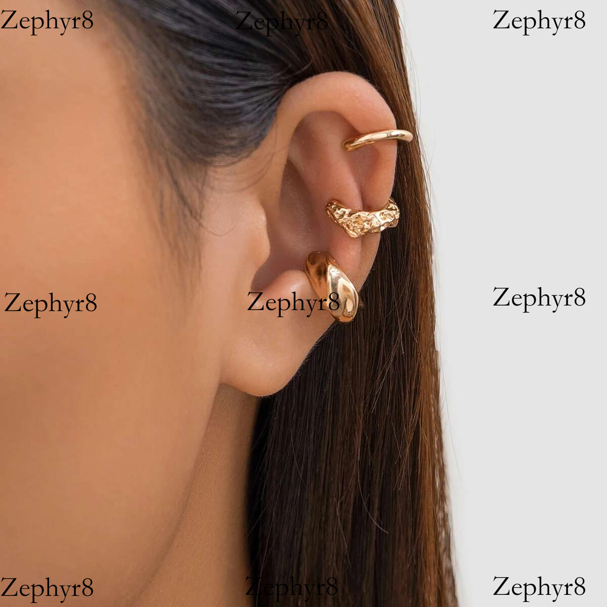 2025 New model 3Pcs/set Metal Chunky No Piercing Clip Geometric Ear Cuff Earrings for Women Ladies Party Girls Y2K Jewelry 2024 Trendy