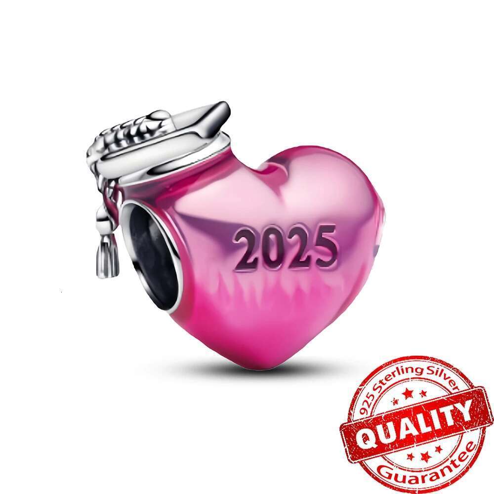 925 Sterling Silver Colorful Series Heart Charm Fit Charms beads Bracelet DIY Jewelry Accessories Heart Beads for mother's day gift wholesale