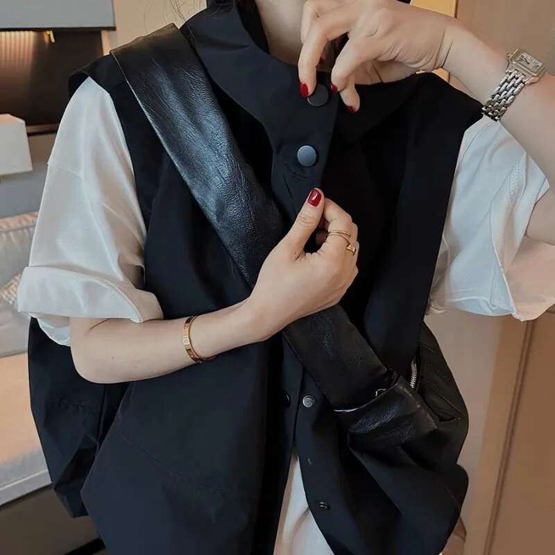 2025 new vest women's hooded jacket designer fashionable single breasted loose casual Korean style for salesimple and fully equipped, breathable 