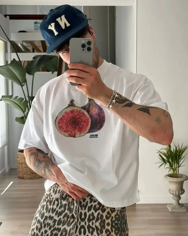 American Retro Letter Printing Oversized T-shirt Couple Y2K Harajuku Streetwear Chic Summer Cotton Round Neck Short Sleeve Women 250314