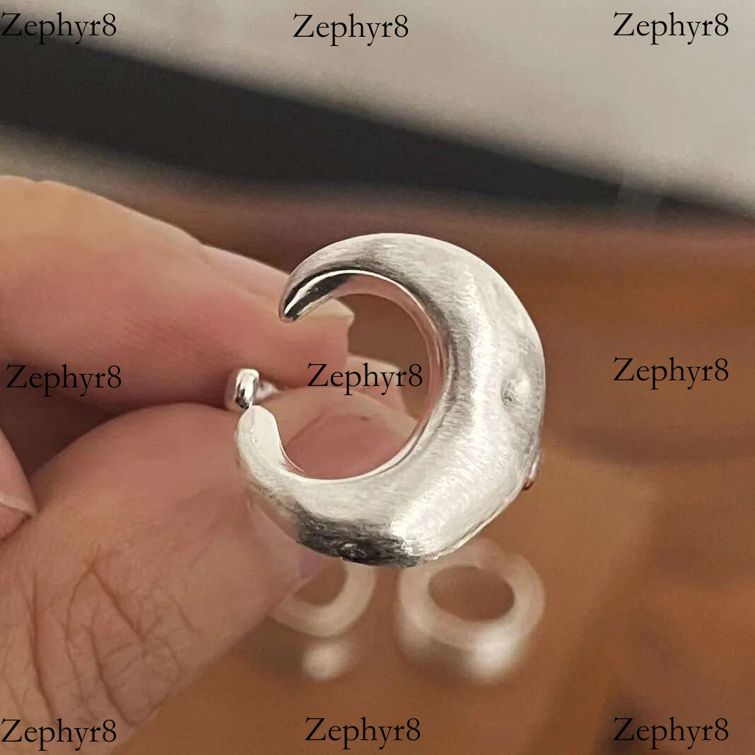 2025 New model Sterg Sier Rings for Women Couple Minimalist Handmade Simple Wide Moon Ring Set Party Jewelry Gift Prevent Allergy
