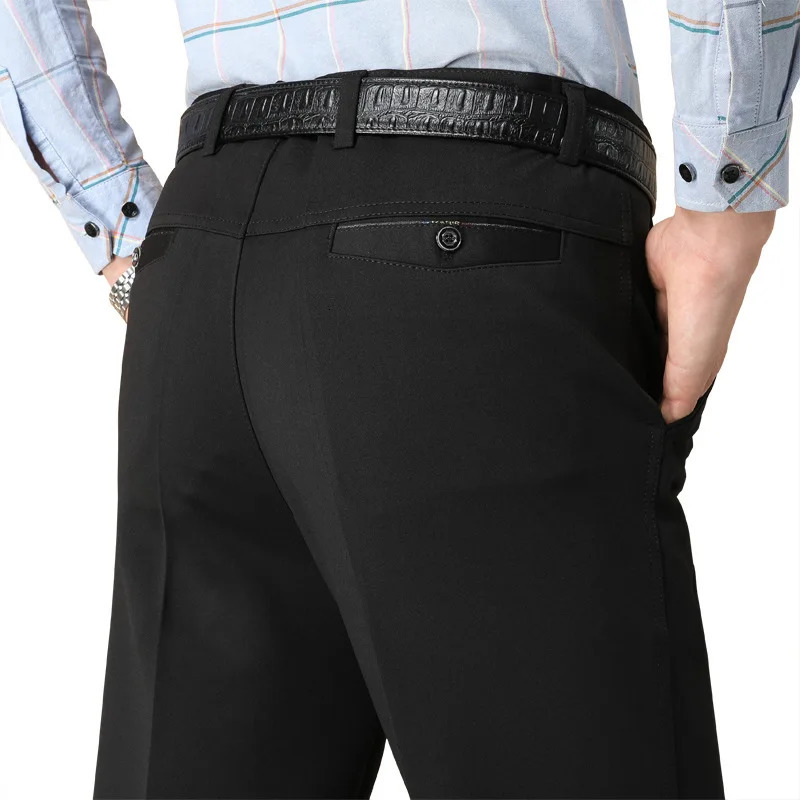 MRMT 2025 Mens Trousers Middleaged Men Casual Loose Thin Pants for Male Straight High Waist Man Trouser Pant 250311