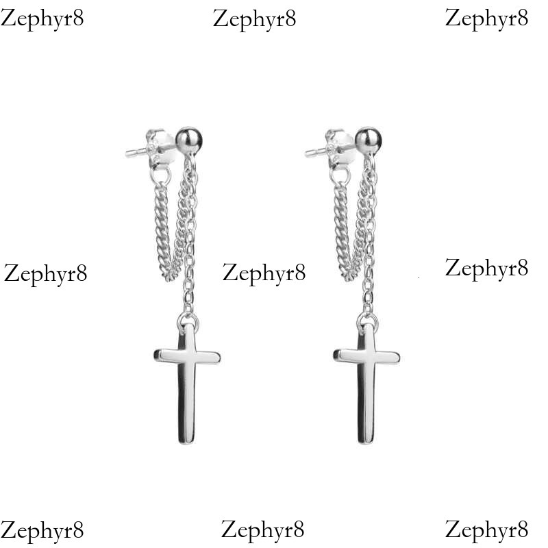 2025 New model Punk Sier Color Cross Drop Earrings for Women Men Gothic Hip Hop Long Tassel Hanging Earring Jewelry Gift Bijoux