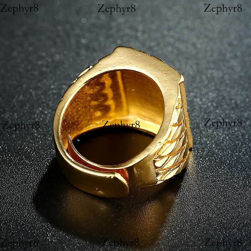 2025 New model girl Punk Rock Eagle Men 's Ring Gold Color Resizeable Finger Jewelry Never Fade