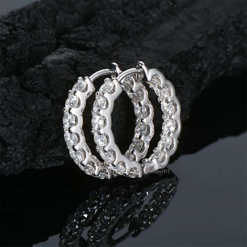 IU Hoops 100 Sterg Sier Real 3mm Moissanites Stud Earrings For Women Sparkg Jewelry Gifts with GRA Certificate 220718