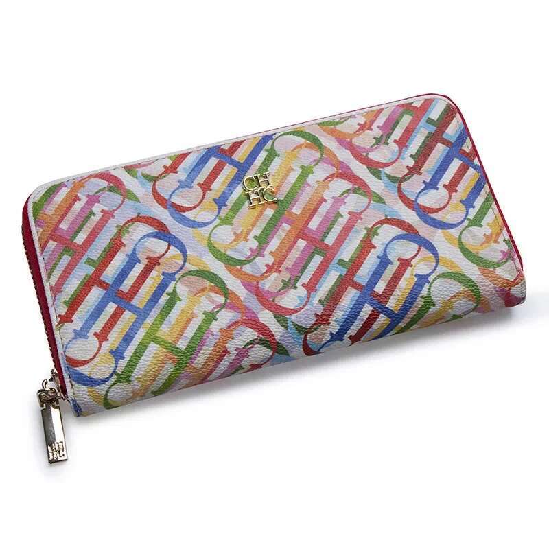 CH Brand Pattern Printing Ladies Fashion Classic Women Small Standard Wallet Pure Color Design Multil