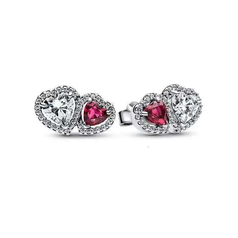 2025 925 Sterling Silver Rose Love Butterfly Pendant Charm Double Love Earring For Women Jewelry Valentine's Day Gift