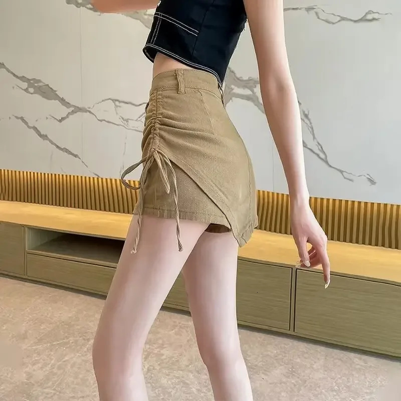 Plus Size HighWaisted Slimming Petite ALine Denim Mini Dress For Women 2024 Summer Arrival Bodycon Skirt Trousers 250312