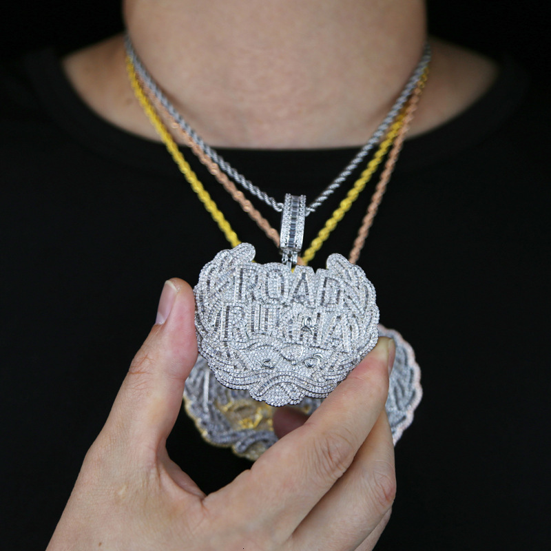 custom 925 Silver Round Plate Custom Pendant Moissanite Diamond Hip Hop Iced Out Pendant for Chain