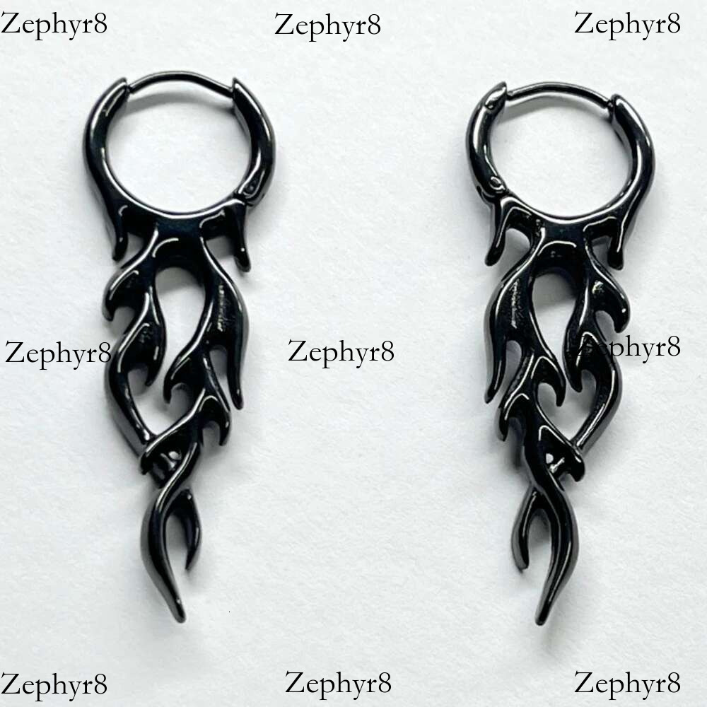 2025 New model Y2k Gothic Flame Thorn Drop Men Women Hip Hop Punk Fashion Geometric Earrings Party Titanium Steel Jewelry Gift