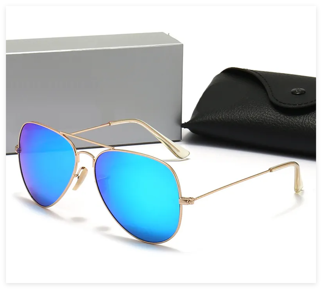 High quality Outdoor aviators Designer Men women Polarized Sunglasses Adumbral Goggle UV400 Eyewear Classiceyeglasses Male Sun Glasses Metal Frame with box