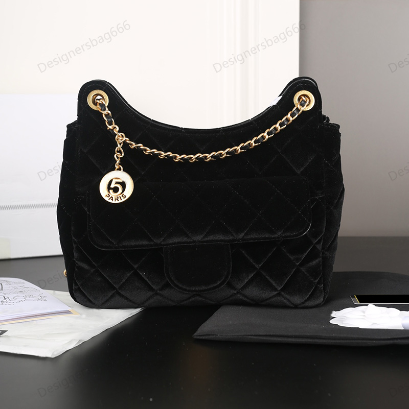 Velvet bag Luxury Bag Designer Mini Wallet On Chain Shoulder Bag Glod Matelasse Handbag hobos Bag Diamond Lattice Cross Body 22cm