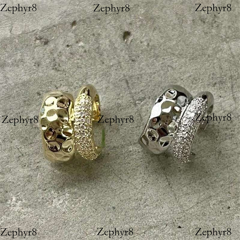 2025 model KOTiK New Trending Zircon Double-layer Cuff No Piercing Earring Punk Unique Metal Geometric Ear Clip for Women Y2K Jewelry