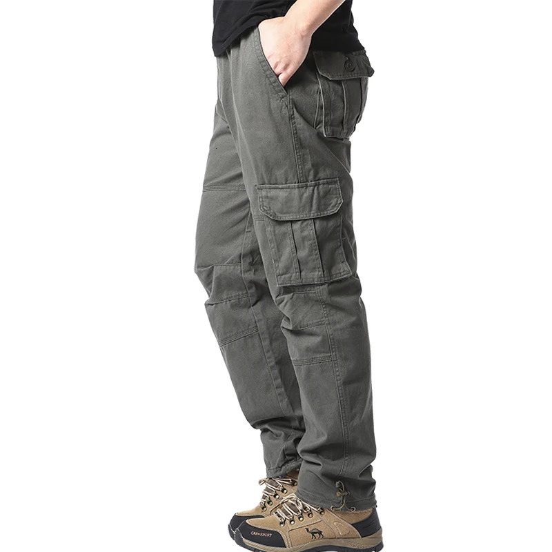 Mens pants heavyduty cotton cargo loose straight casual mens tactical hiking and jogging sports 250311