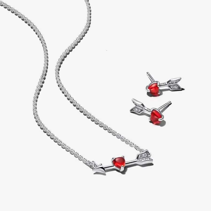 2025 New Valentine's Day New Heart Pendant Necklace And Earring Set Gift Symbolize Profound Love Exquisite Couple Jewelry Set