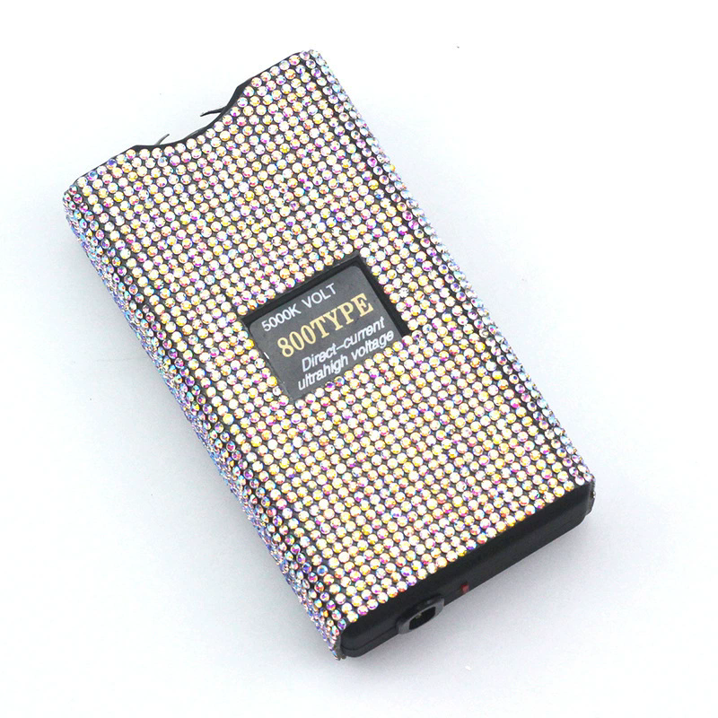 Free shipping new women's self-defense multi-functional keychain USB charging fashion diamond-inlaid flashlight - view 4