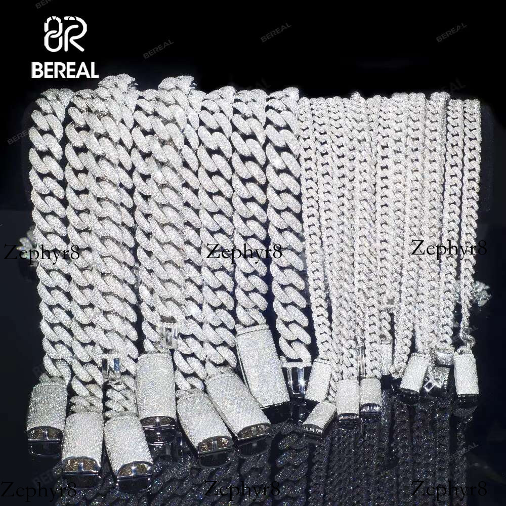 2025 New model Wholesale 8MM 10MM 12MM 14MM Moissanite k Chain Necklace Men Hip Hop Iced Out Vvs Dia Sier Cuban Bracelet