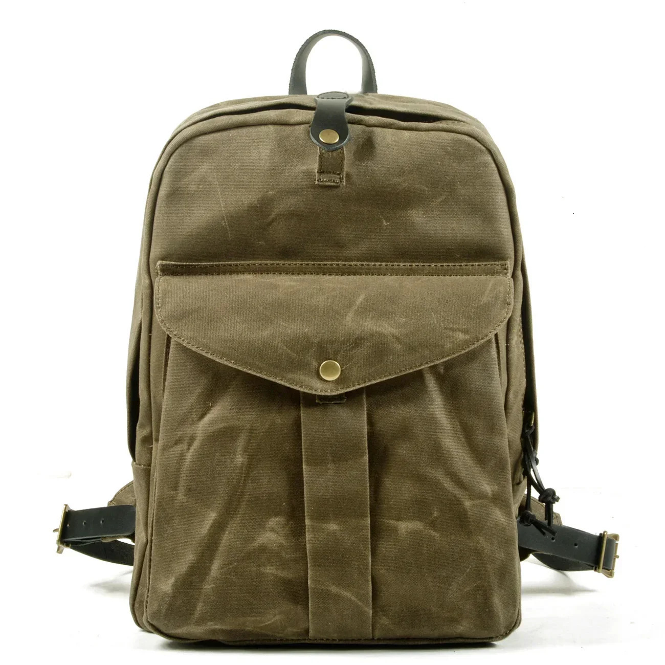 American retro waterproof wax canvas Knapsack mens computer travel school bag outdoor hiking bag hiking backpack 250313