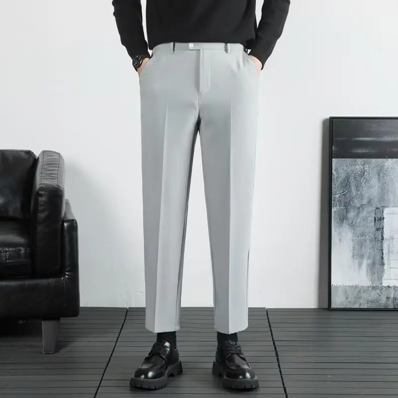 Mens Tailoring Pants Summer Elegant Man Trousers Suits Clothing Formal Clothes Costumes Suit Male Korean Fashion Men 250313