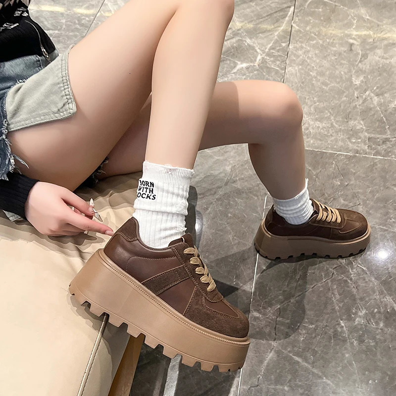 Womens Shoes Casual Shoes Spring Sneakers Platform Womens shoes Tennis Female Thick Sole Roses Trainers Genuine Leather Lei 250310
