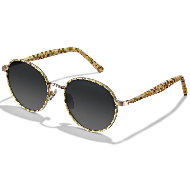 CARFIA Metal Acetate Polarized Sunglasses for Women UV400 Protection, Retro Small Round Anti-Glare Glasses Driving Shades