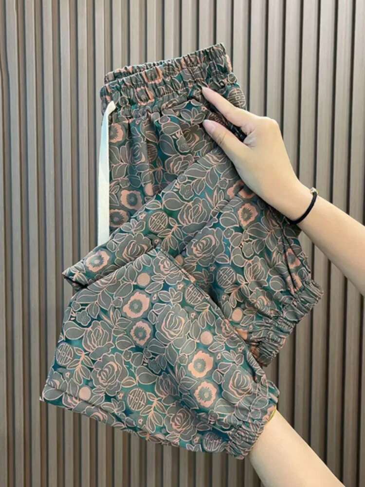 2025 New Loose Casual Printed Wide Legs, High Waist, Pendant Designer Fashion Tailored Pants for Women, Full Match Pants for Women4