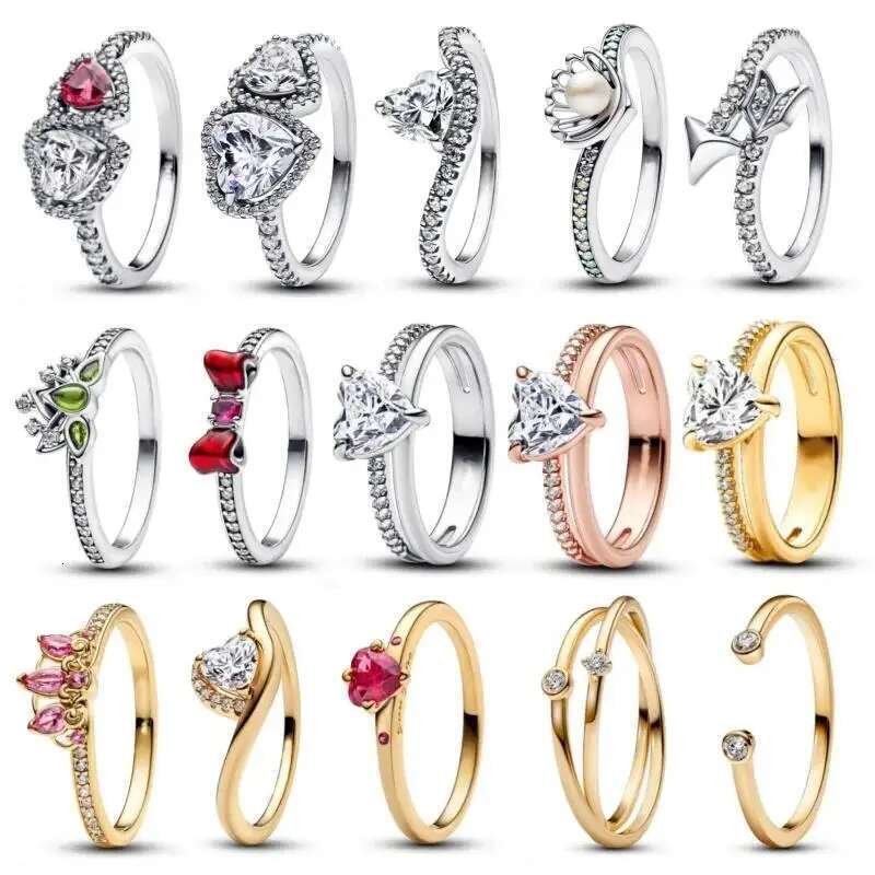 New 2025 925 Sterling Silver Sparking Pink Bow Ring For Women Wedding Party Fine Jewelry High Quality
