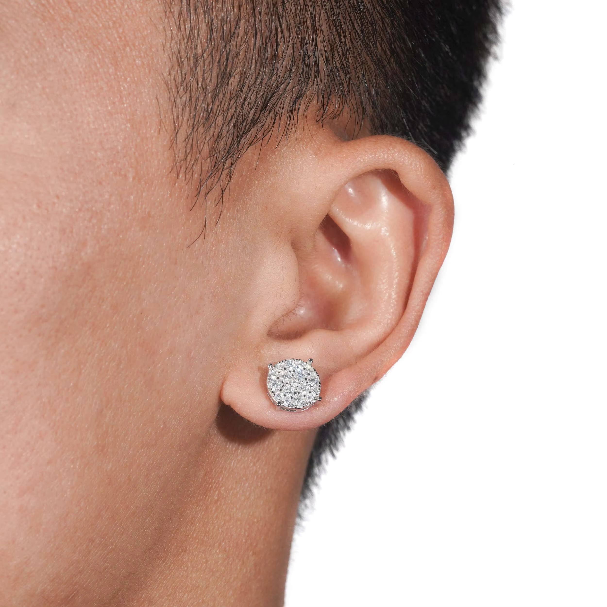 Pass Tester VVS Fully Ear Stud Sterling Sier Men Women 2025 Iced Out Moissanite Dia Earrings H260202