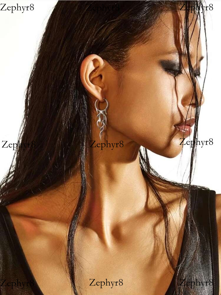 2025 New model Y2k Gothic Flame Thorn Drop Men Women Hip Hop Punk Fashion Geometric Earrings Party Titanium Steel Jewelry Gift