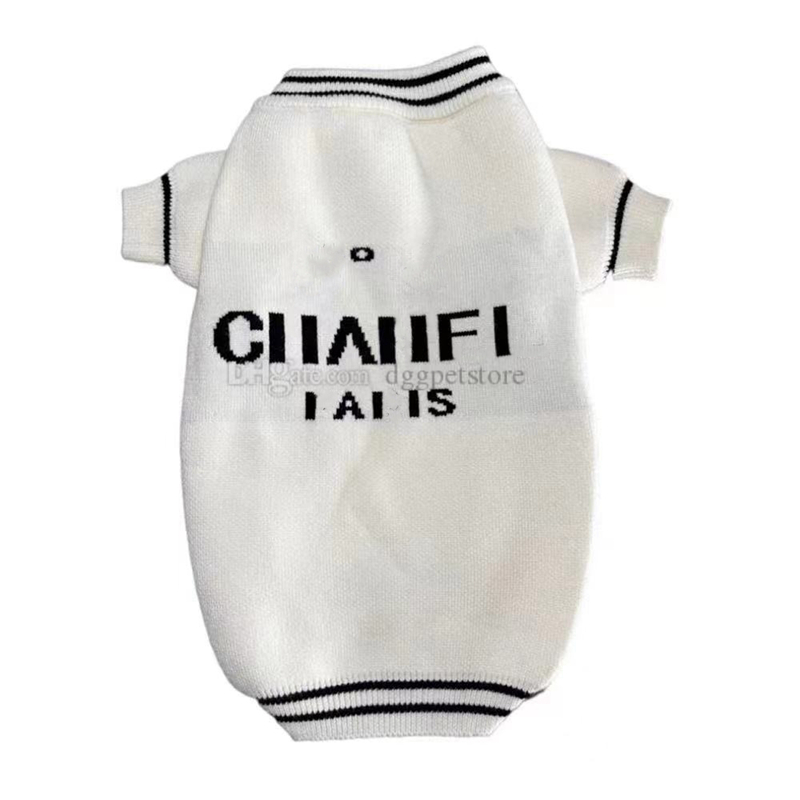 free shipping Designer Clothes Dog Apparel Dogs Sweaters with ic Letters Pattern Boys Girls Warm Soft and High Stretch Pet Coats for Fall Winter White