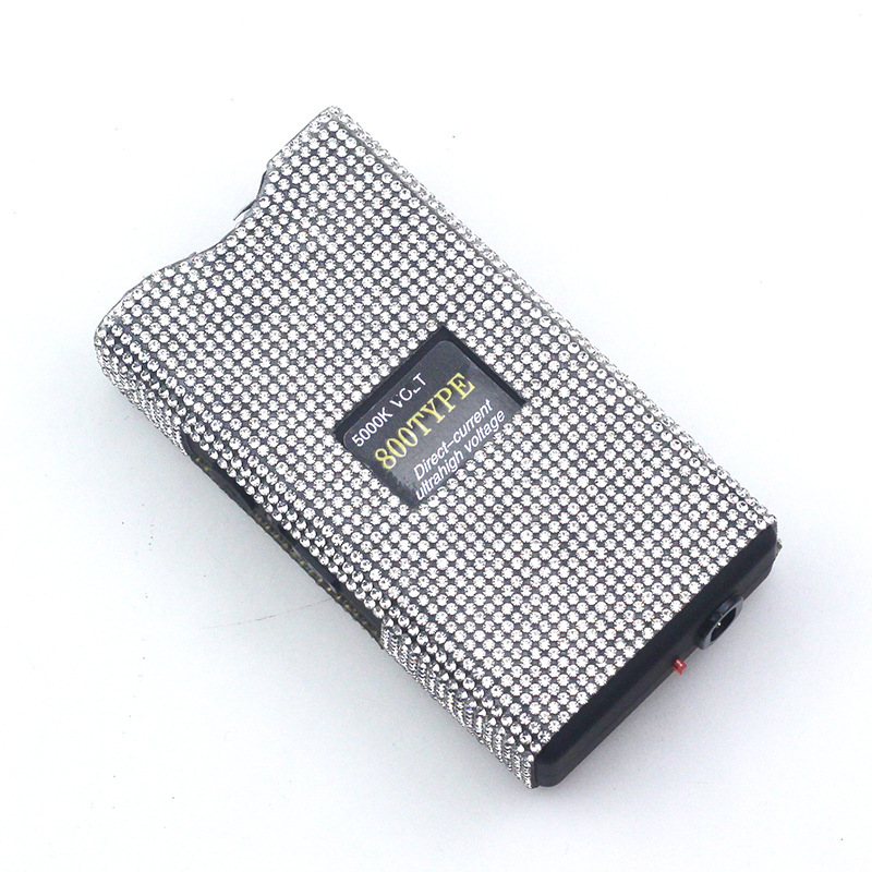 Free shipping new women's self-defense multi-functional keychain USB charging fashion diamond-inlaid flashlight - view 6