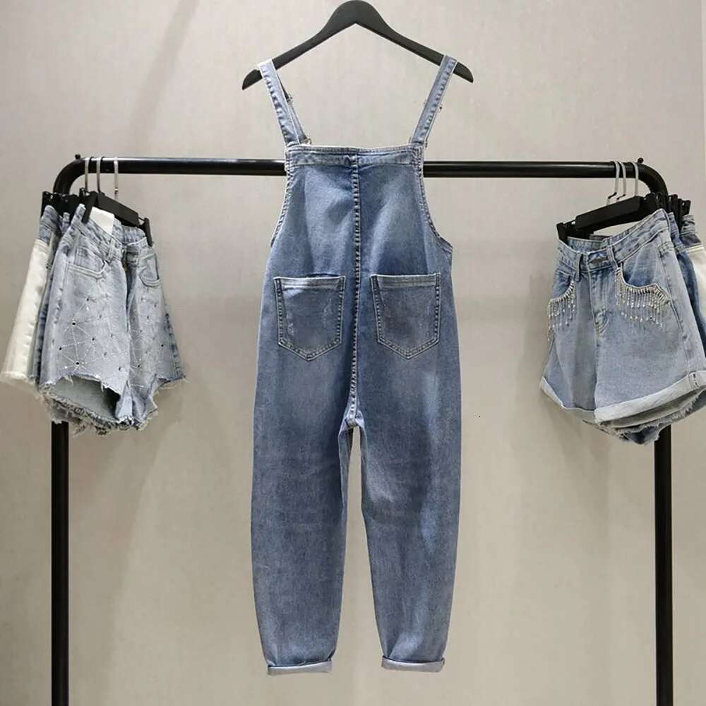 2025 New Fashion Beaded Women's Denim Pants Summer Casual Designer Loose Rivet Piercing jumpsuit Women's Jeans Street Wear4