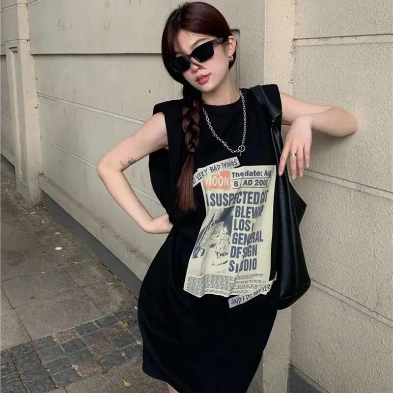 2025 New Women's Loose Daily Comfortable Designer Fashion Student Print Simple Full Match Summer Casual Korean Retro4