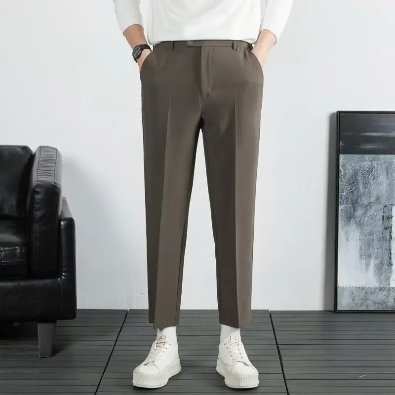 Mens Tailoring Pants Summer Elegant Man Trousers Suits Clothing Formal Clothes Costumes Suit Male Korean Fashion Men 250313