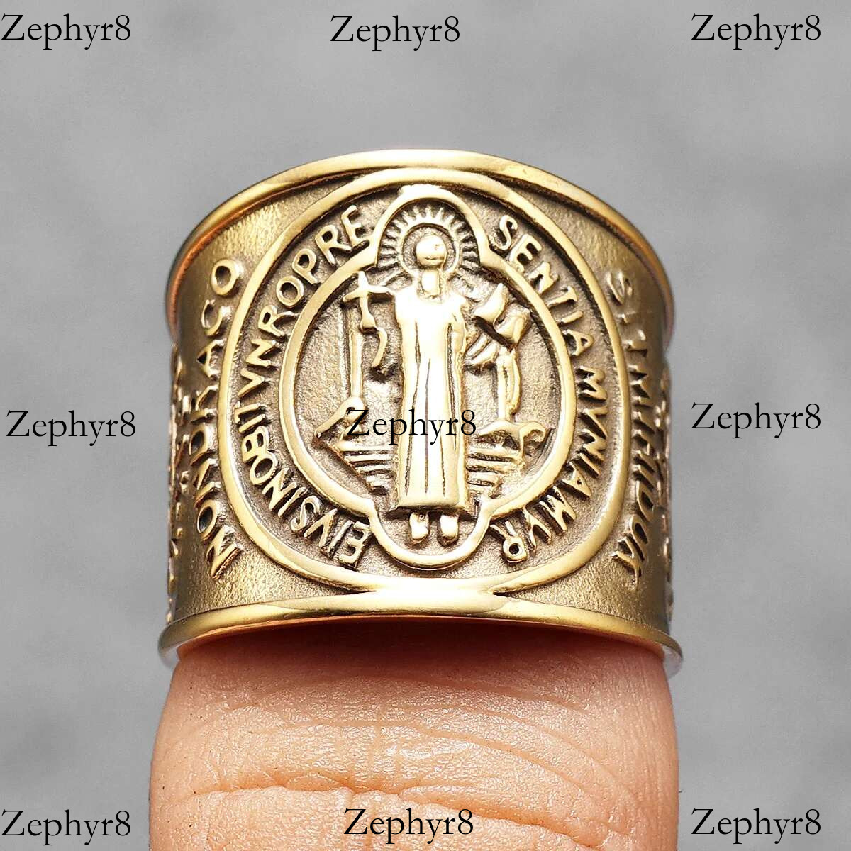 2025 New model Saint Benedict Exorcism Amulet Men Rings Stainless Steel Women Jewelry Punk Rock Cool Stuff Fashion Accessories Gift Wholesale