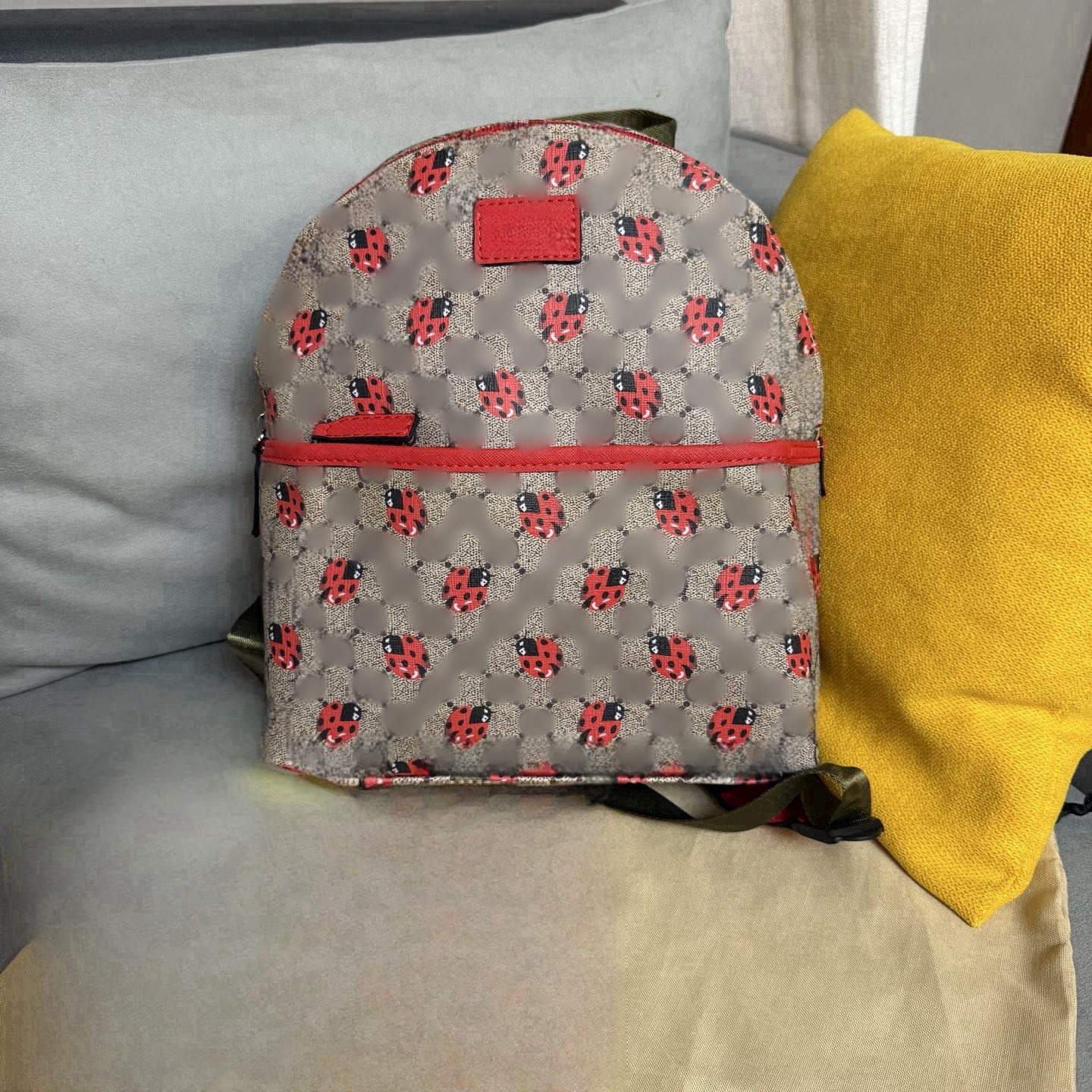Designer kids ladybug letter Printed backpacks Fashion children love heart double shoulder bags Classical teenagers PVC school Casual backpack S3305