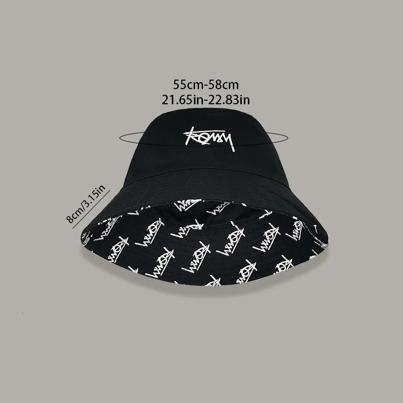 Doublesided Fisherman Hat Male big size Hawaii Korean Spring Hats for Men Casual Panama Bob Hip Hop Bucket Women Caps 250304