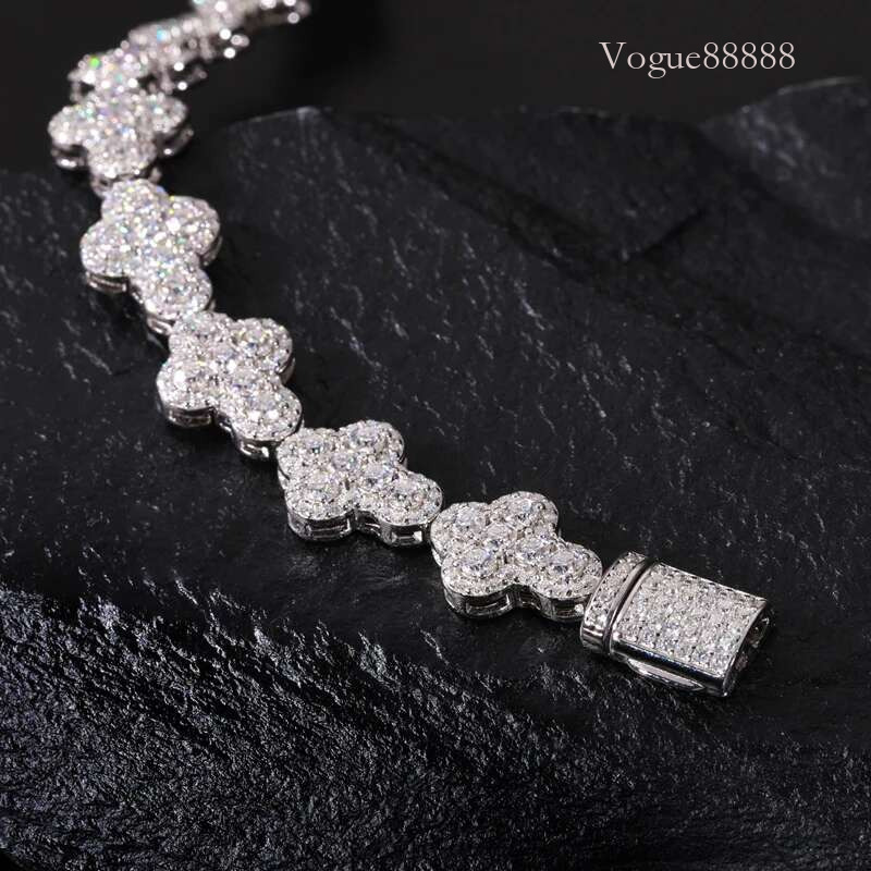 TUHE Unisex Cross Width Chain Women Bracelet Moissanite For Men Hip Hop Jewelry Gift