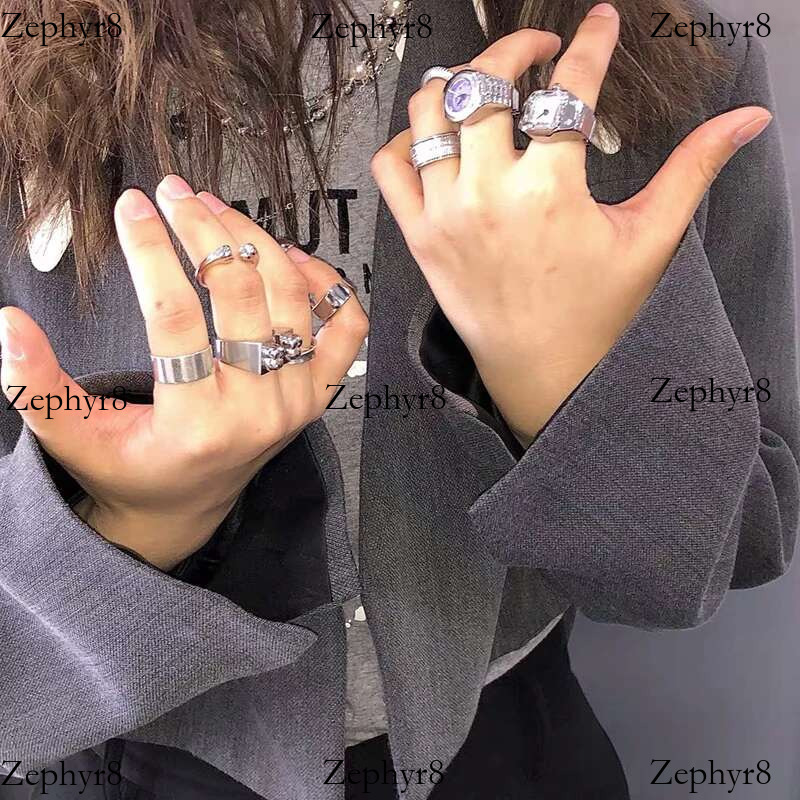 2025 model FFLACELL 2021 New Individuality Vintage Punk Elastic Stretchy Quartz Watch Rings for Women Man Hip-hop Couple Accessories