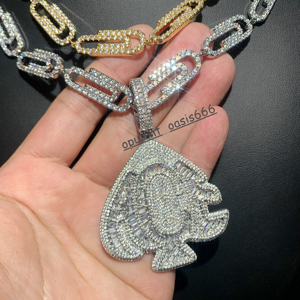 Custom all diamond iced out Moissanite Diamond Personalized heart pendant Rap Fashion Cool man hip Hop pendant