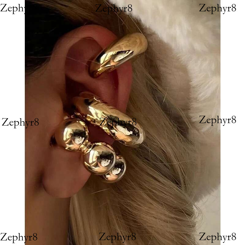 2025 model New Exaggerated Wide Clip-On Earrings Set For Women Simple Gold Color Copper Metal Earring Daily Wear Vacation Jewelry Gift