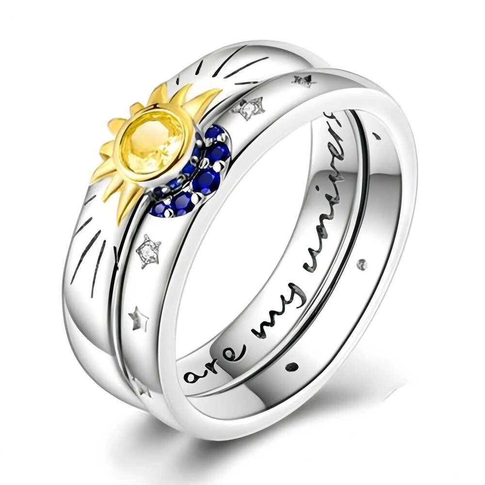 2025 New Silver Golden Shooting Stars Ring Zircon Shining Ring S925 Snake Finger Wedding Ring DIY Women Jewelry Gift