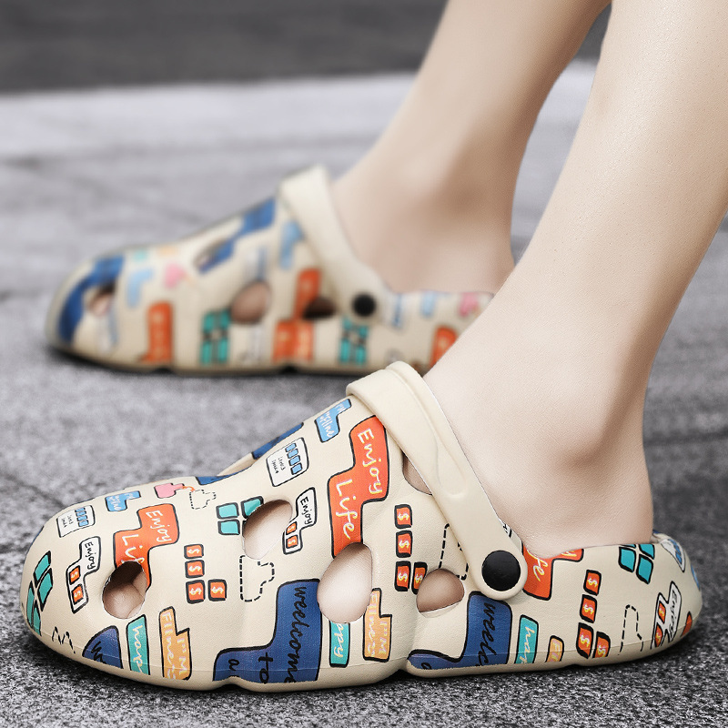 Couple's Hole Shoes 2025 New Designer Sandals Women's Sandals Men's Summer Outdoor Wear, Casual Dual-use Trendy Brand Slippers Sports A