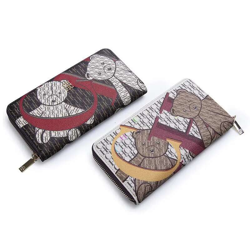 CH Brand Pattern Printing Ladies Fashion Classic Women Small Standard Wallet Pure Color Design Multil