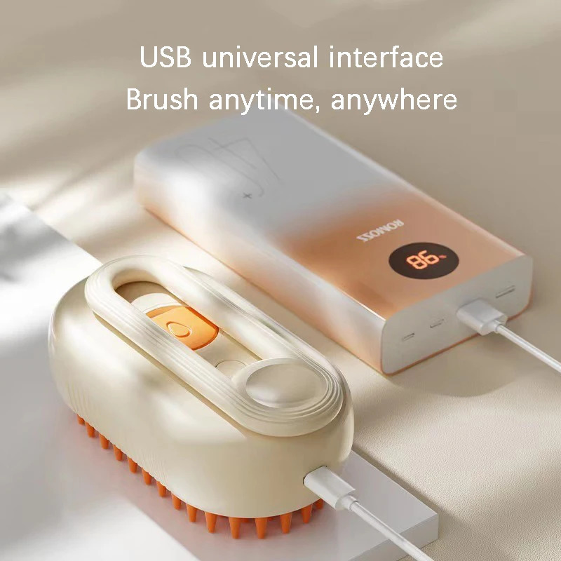 Cat Steam Brush Dog Grooming Comb Pet Hair Remover Steamy Electric Spray Water Puppy Soft Silicone Wet 250312