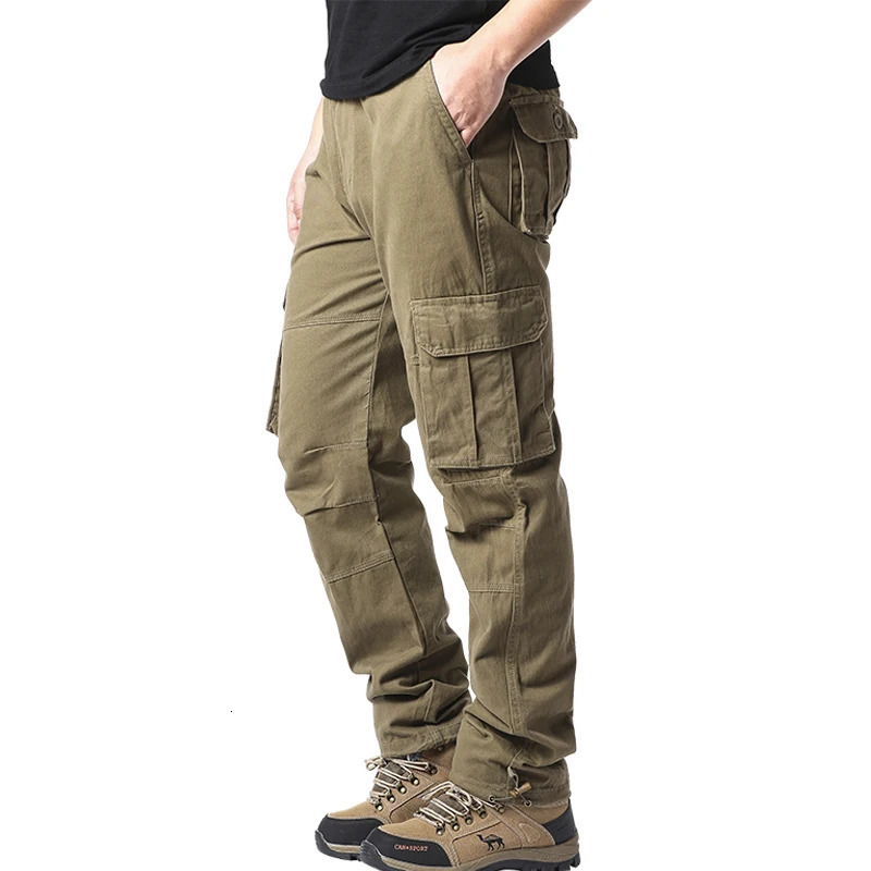Mens pants heavyduty cotton cargo loose straight casual mens tactical hiking and jogging sports 250311