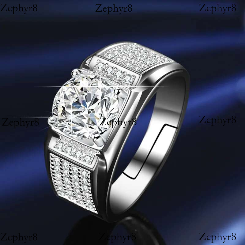 2025 New model PureMax D Color Copper Plating Gold Simple Moissanite For Engagement Wedding Men Ring with GRA