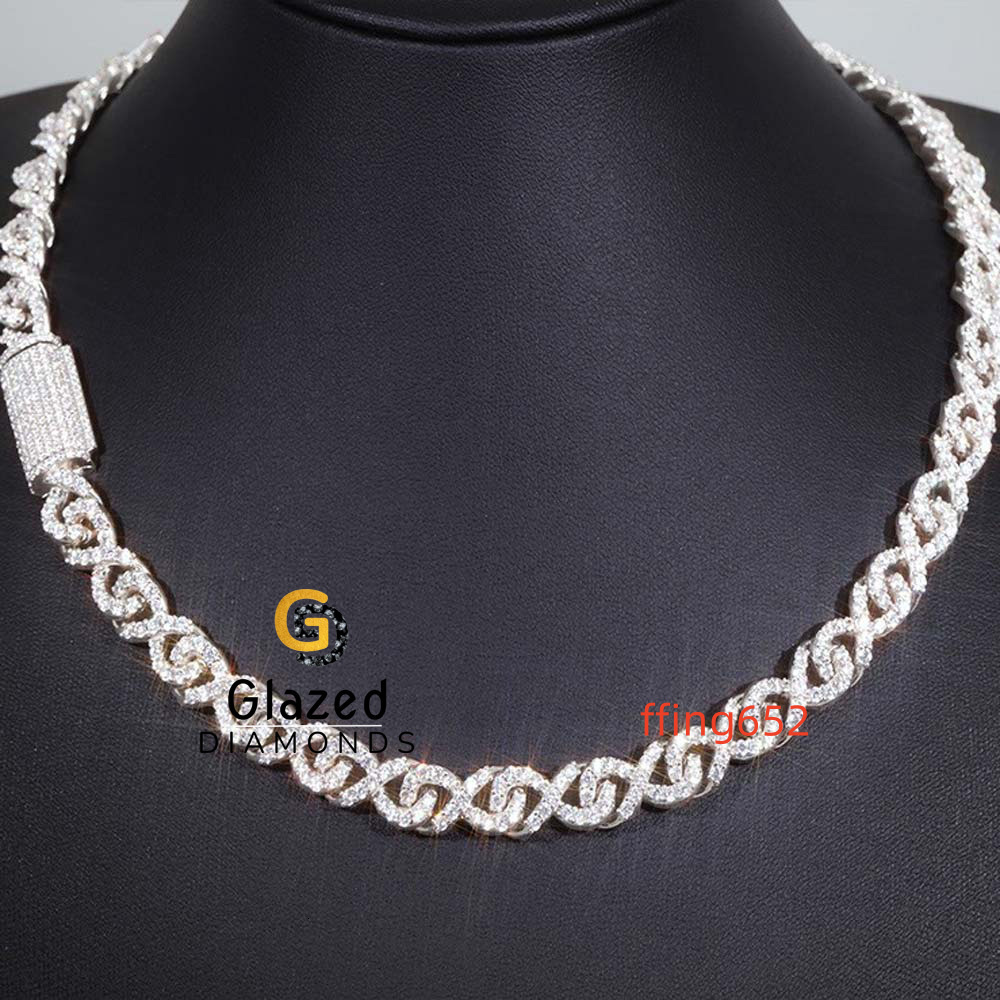 Amazing Hip Hop Chain Crafted From 10kt White Gold and Adorned With Sparkling Moissanite Diamonds Enhances Your Appearance