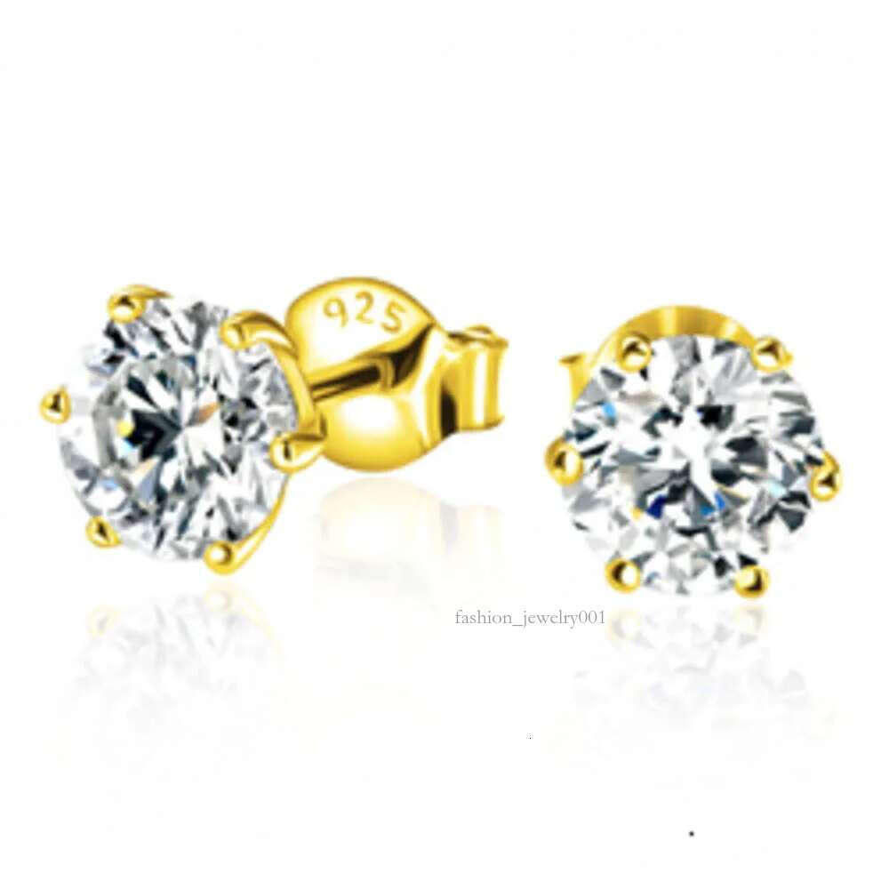 Pass dia tester 6.5mm 1ct hip hop earring jewelry classic 6 prong sterg sier moissanite stud earrings